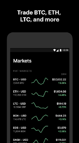 Coinbase交易界面展示
