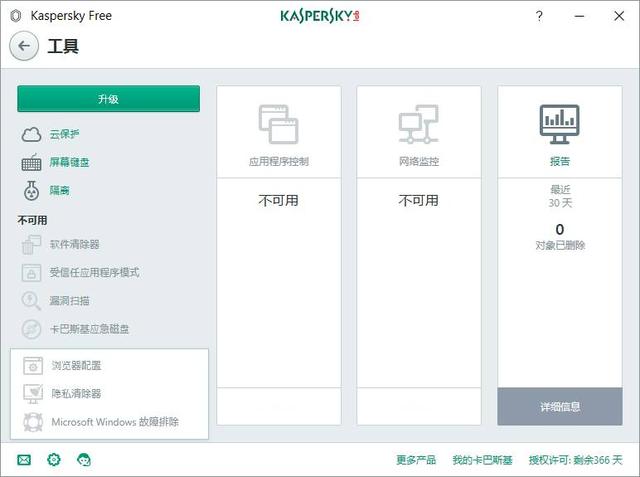 卡巴斯基免费收费版本功能解析