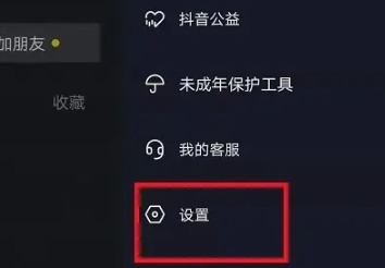 抖音设置入口示意图