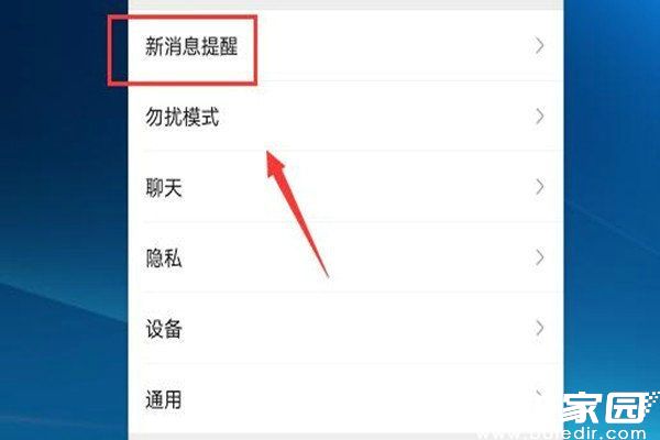 新消息通知设置界面